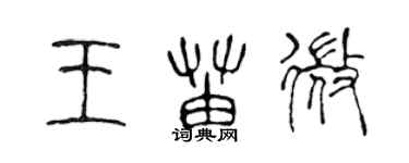 陳聲遠王苗微篆書個性簽名怎么寫