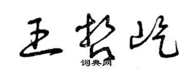 曾慶福王哲屹草書個性簽名怎么寫