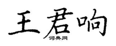 丁謙王君響楷書個性簽名怎么寫