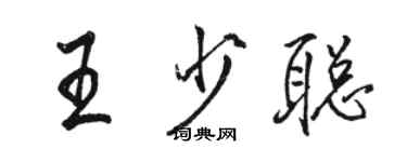 駱恆光王少聰行書個性簽名怎么寫
