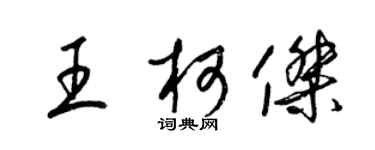 梁錦英王柯傑草書個性簽名怎么寫