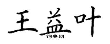 丁謙王益葉楷書個性簽名怎么寫