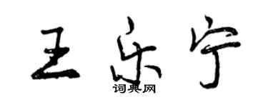 曾慶福王樂寧行書個性簽名怎么寫