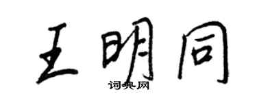 王正良王明同行書個性簽名怎么寫