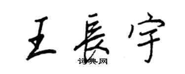 王正良王長宇行書個性簽名怎么寫