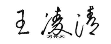 駱恆光王凌清草書個性簽名怎么寫