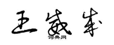 曾慶福王威成草書個性簽名怎么寫