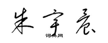 梁錦英朱宇晨草書個性簽名怎么寫