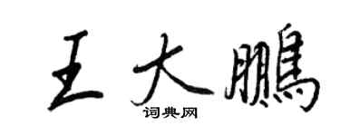 王正良王大鵬行書個性簽名怎么寫