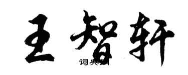 胡問遂王智軒行書個性簽名怎么寫