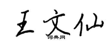 王正良王文仙行書個性簽名怎么寫