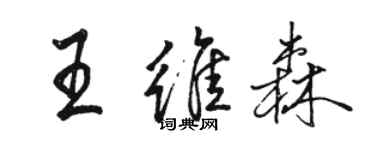 駱恆光王維森行書個性簽名怎么寫