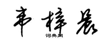 朱錫榮韋梓晨草書個性簽名怎么寫