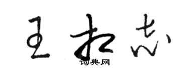 駱恆光王相志草書個性簽名怎么寫