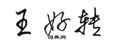 駱恆光王好轉行書個性簽名怎么寫