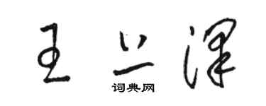 駱恆光王上澤草書個性簽名怎么寫