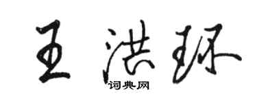 駱恆光王洪環行書個性簽名怎么寫