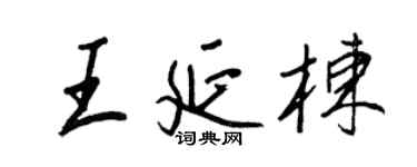 王正良王延棟行書個性簽名怎么寫