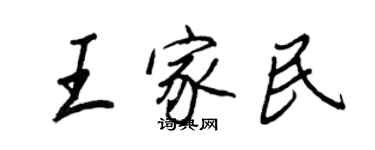 王正良王家民行書個性簽名怎么寫