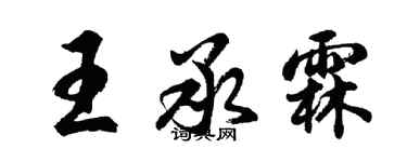 胡問遂王承霖行書個性簽名怎么寫
