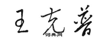 駱恆光王克普草書個性簽名怎么寫