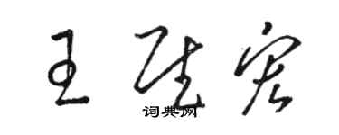 駱恆光王慰宏草書個性簽名怎么寫