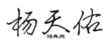 駱恆光楊天佑行書個性簽名怎么寫