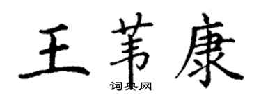 丁謙王葦康楷書個性簽名怎么寫