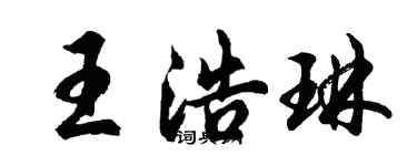 胡問遂王浩琳行書個性簽名怎么寫