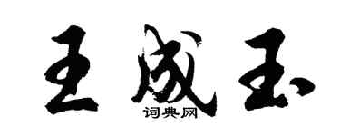 胡問遂王成玉行書個性簽名怎么寫