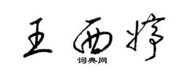 梁錦英王西婷草書個性簽名怎么寫