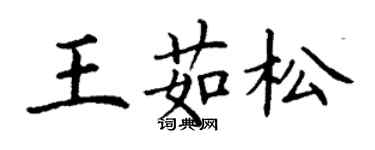 丁謙王茹松楷書個性簽名怎么寫