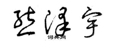 曾慶福熊澤宇草書個性簽名怎么寫