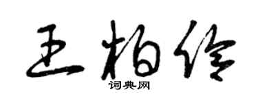 曾慶福王柏伶草書個性簽名怎么寫