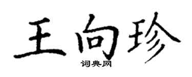 丁謙王向珍楷書個性簽名怎么寫