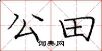 龐中華公田楷書怎么寫
