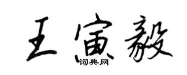 王正良王寅毅行書個性簽名怎么寫