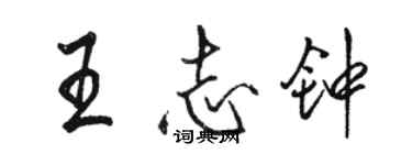 駱恆光王志鐘行書個性簽名怎么寫