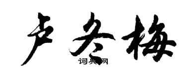 胡問遂盧冬梅行書個性簽名怎么寫