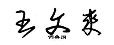 朱錫榮王文爽草書個性簽名怎么寫