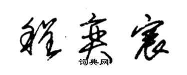 朱錫榮程奕宸草書個性簽名怎么寫