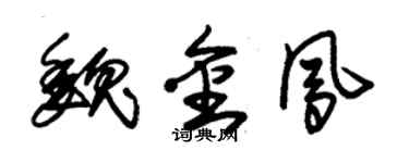 朱錫榮魏金鳳草書個性簽名怎么寫