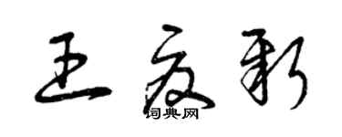 曾慶福王夏新草書個性簽名怎么寫