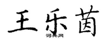 丁謙王樂茵楷書個性簽名怎么寫