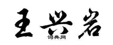 胡問遂王興岩行書個性簽名怎么寫