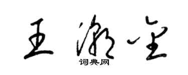 梁錦英王潮金草書個性簽名怎么寫