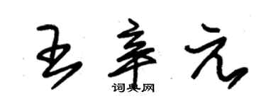 朱錫榮王辛元草書個性簽名怎么寫