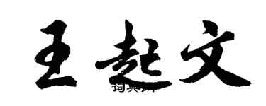 胡問遂王起文行書個性簽名怎么寫
