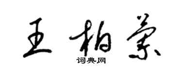 梁錦英王柏蘭草書個性簽名怎么寫