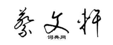 梁錦英蔡文軒草書個性簽名怎么寫